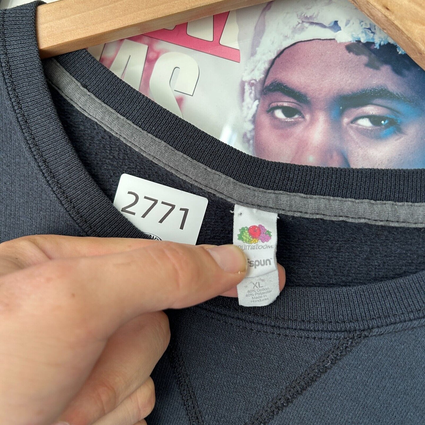 VINTAGE | Blank Faded Black FOTL Crewneck Sweater sz XL