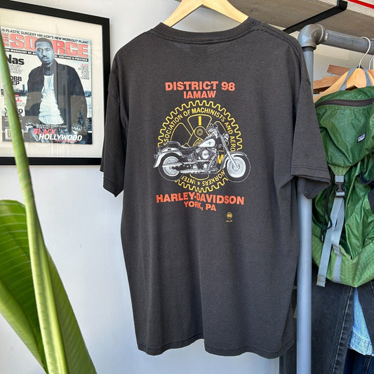 VINTAGE 90s | Harley Davidson District 98 Biker T-Shirt sz L