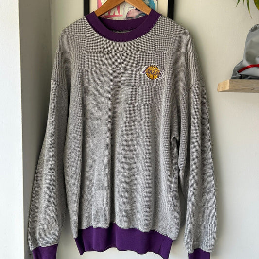 VINTAGE 90s | Los Angeles LAKERS Dodger Crewneck Sweater sz L