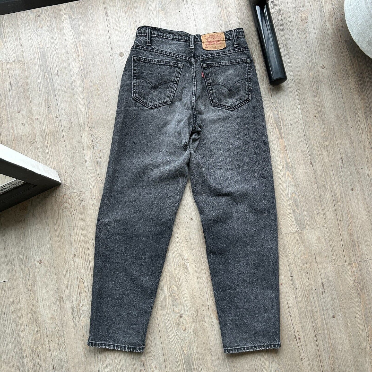 VINTAGE 90s | LEVIS 535 Faded Black Denim Jeans Pants sz W29 L32