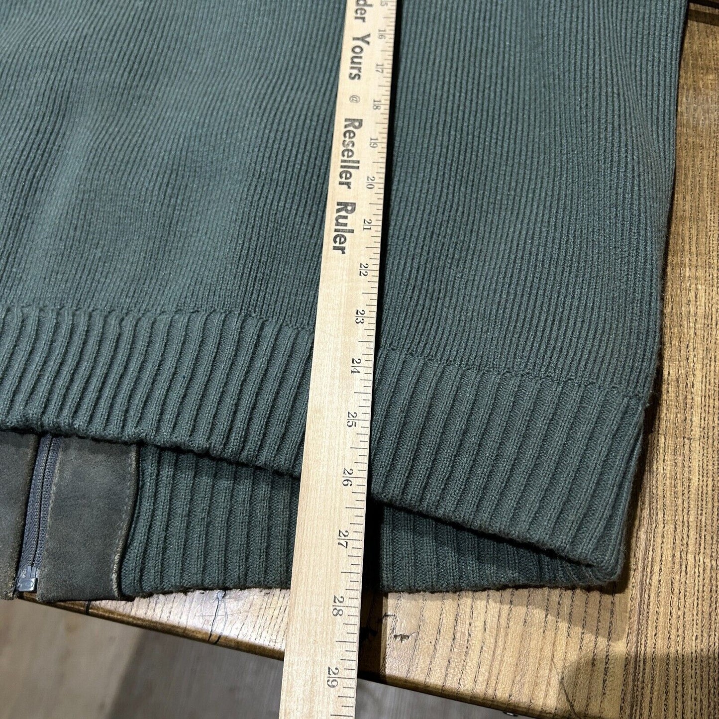 VINTAGE 70s 80s | Western Genuine Suede Cable Knit Jacket Sweater sz L-XL