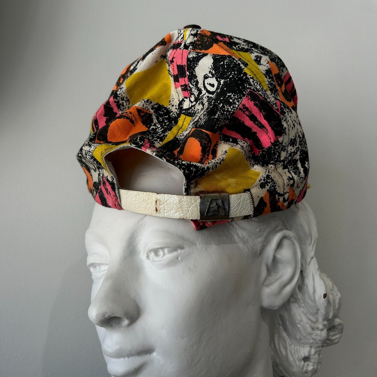 VINTAGE 80s | Retro Surf Style All Over Print Cap HAT One Size Adult