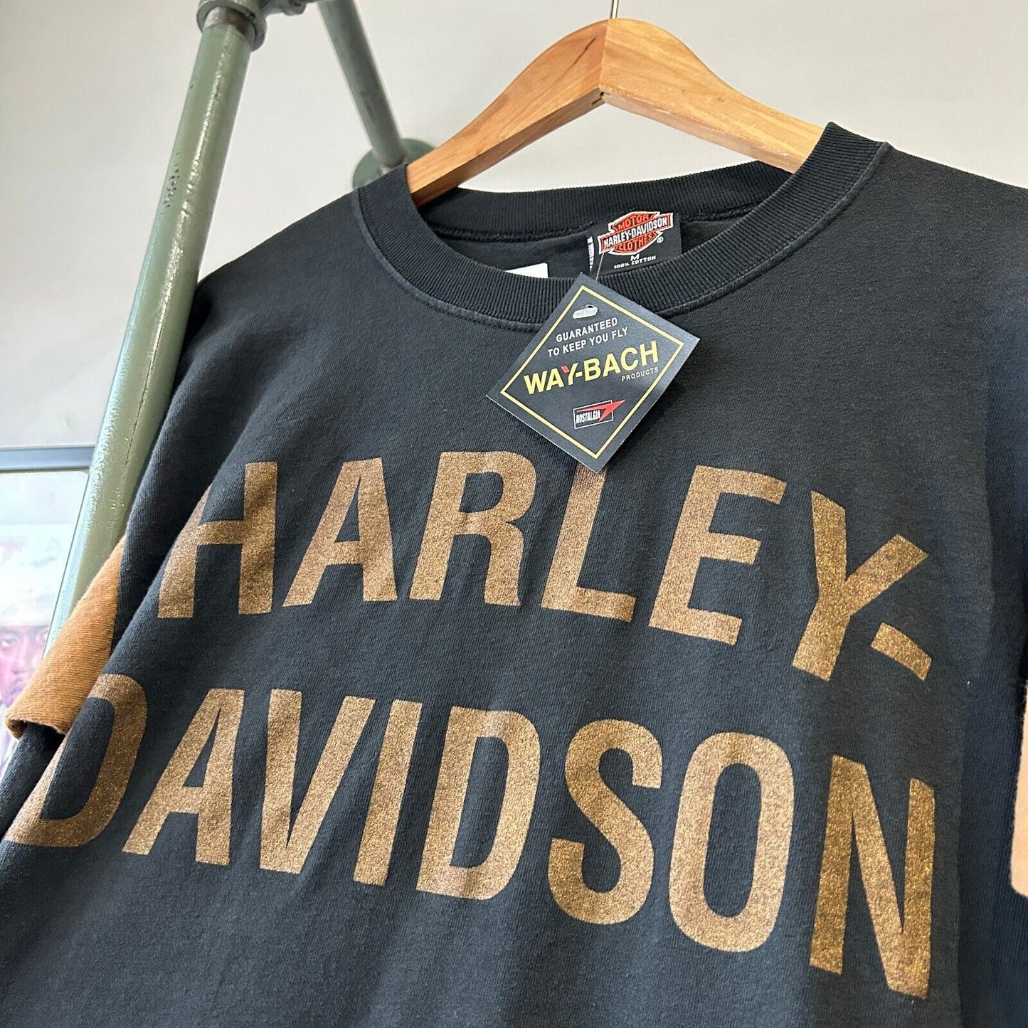 VINTAGE 90s | HARLEY DAVIDSON Two Tone Lebanon Biker T-Shirt sz M Adult