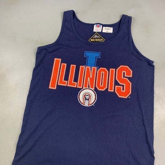 VINTAGE 90s Illinois University Sleeveless Tank T-Shirt sz XL Men Adult