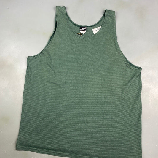 VINTAGE 90s EZ Gear Green Striped Sleeveless Tank T-Shirt sz XL Men Adult
