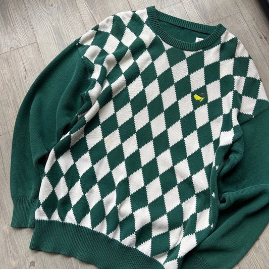 VINTAGE | Masters Argyle Golf Knit Sweater sz M
