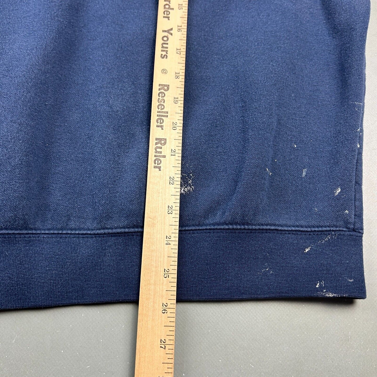 VINTAGE | NIKE Sm Swoosh Paint Splattered Navy Crewneck Sweater sz M Adult