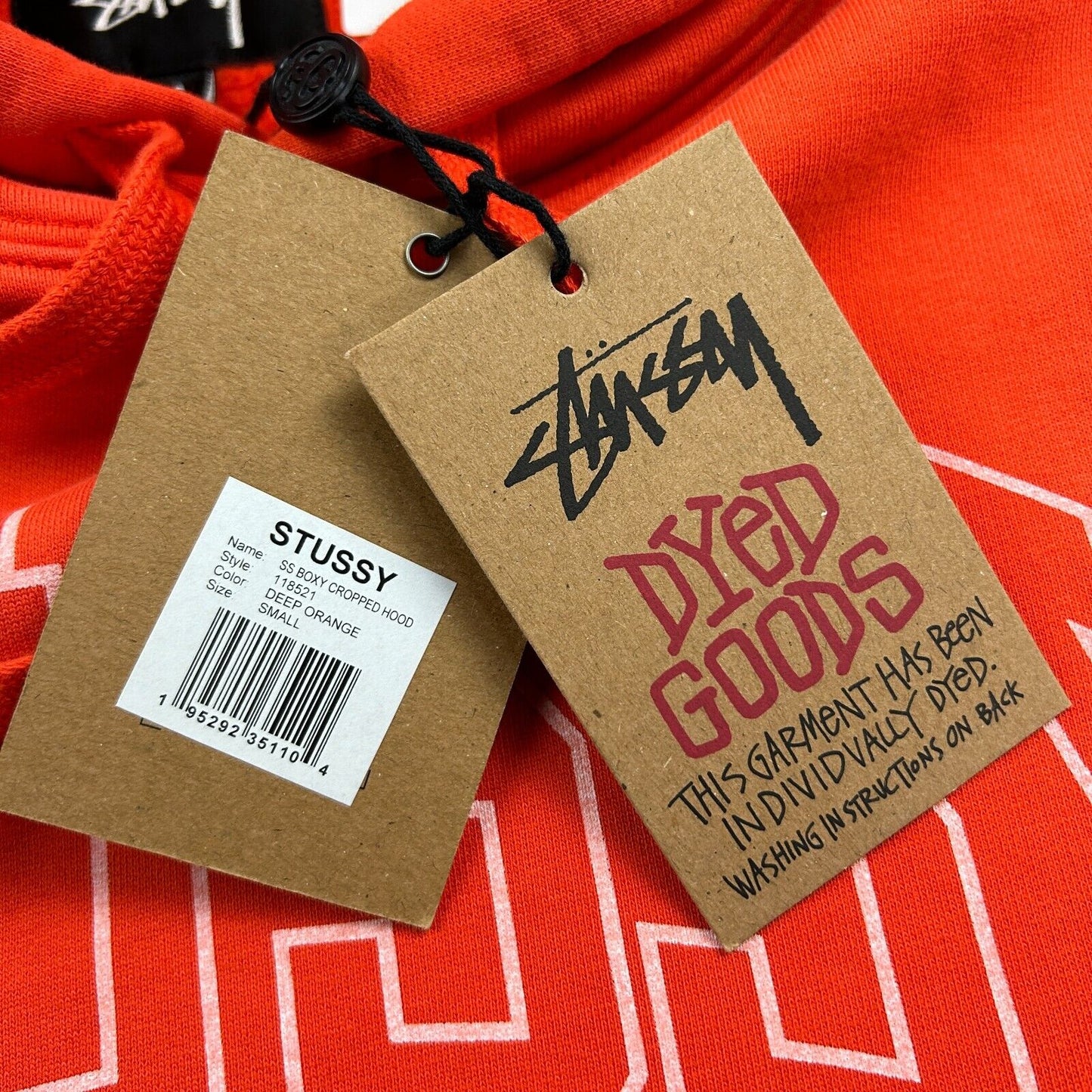 STUSSY SS Boxy Cropped Hoodie Sweater sz Small Adult New With Tags