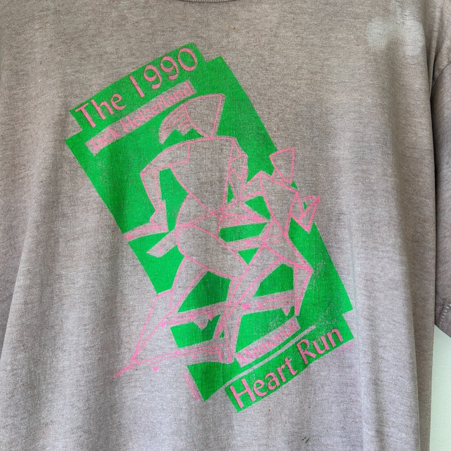 VINTAGE 90s | Heart Run Over Dyed Brown T-Shirt sz L