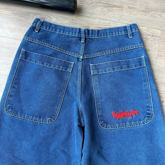VINTAGE | Snakeyes Wide Leg Baggy Rave Jeans Pants sz W34