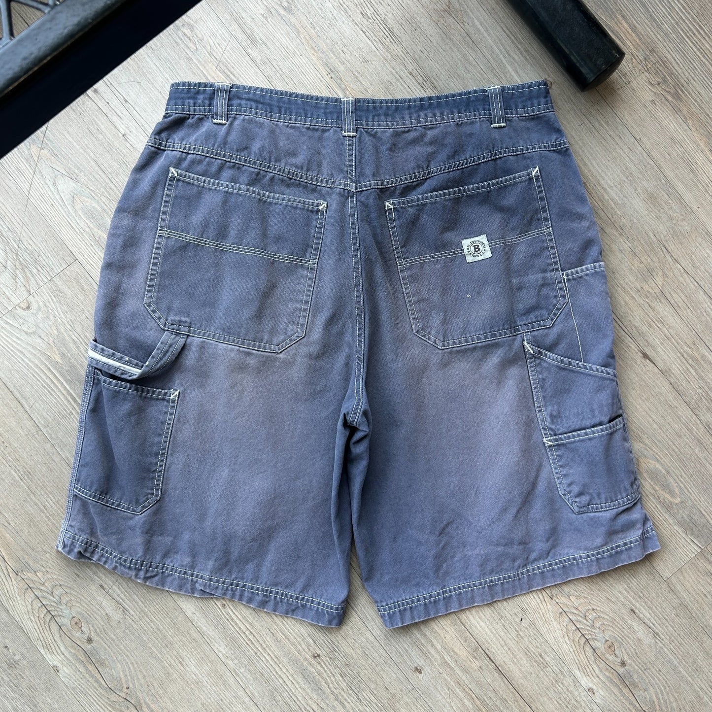 VINTAGE 90s | Bum Sun Faded Loose Fit Carpenter Workwear Shorts sz W35/36