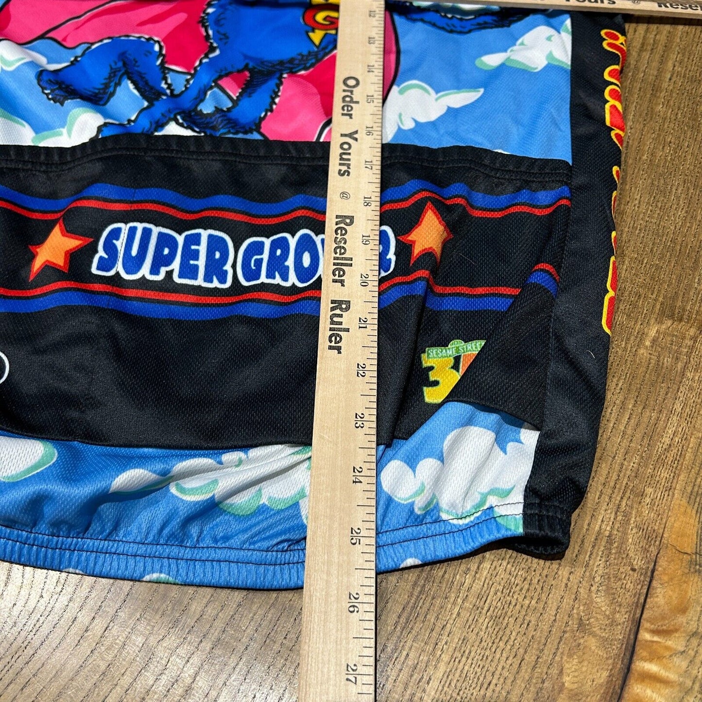 VINTAGE | Sesame Street Super Grover Cycling Bike Jersey sz M Adult