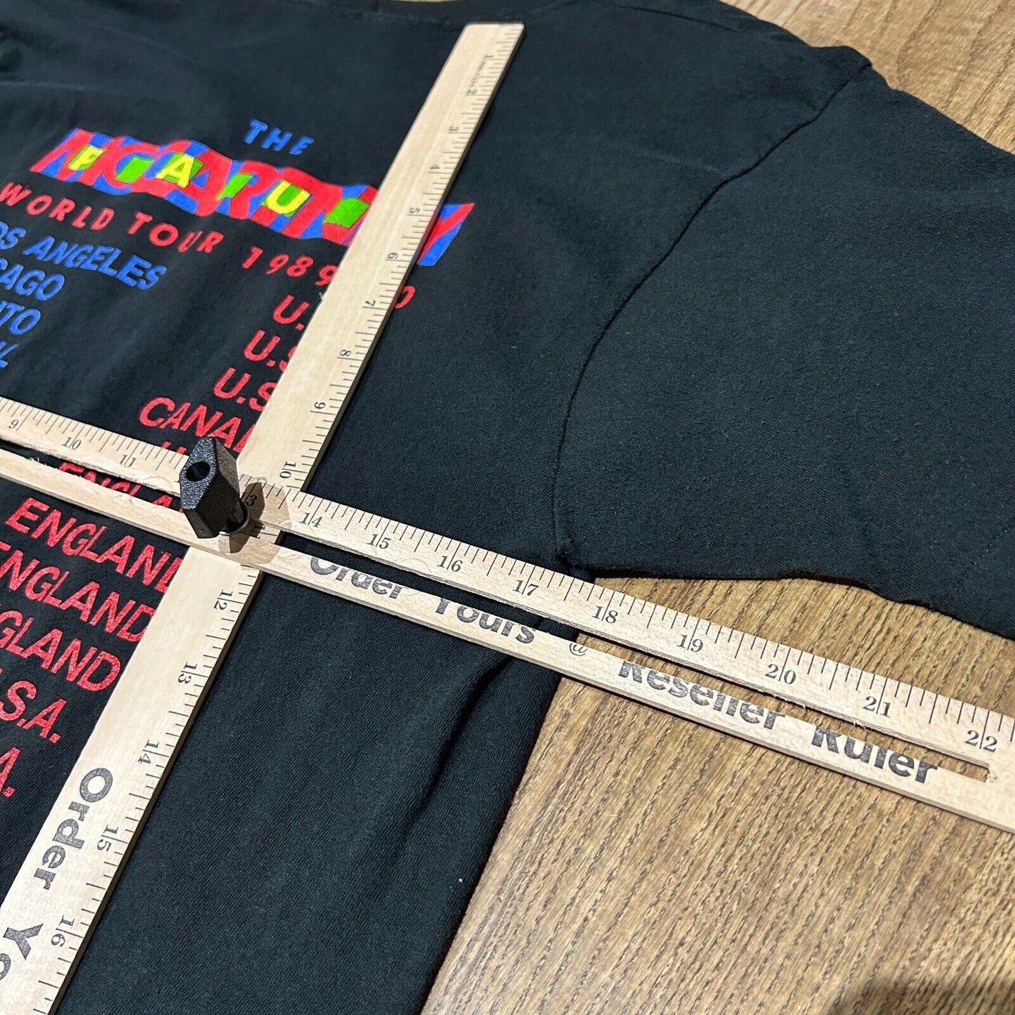 VINTAGE 1989 | Paul McCartney World Tour Black Band T-Shirt sz L Adult