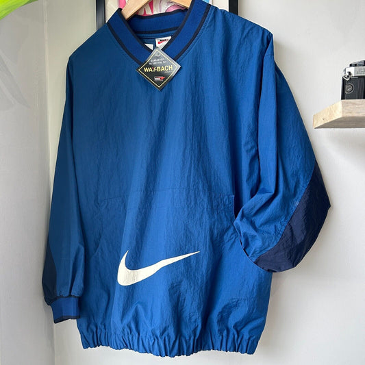 VINTAGE 90s | NIKE Big Swoosh Pullover Windbreaker Jacket sz S Adult / Youth L