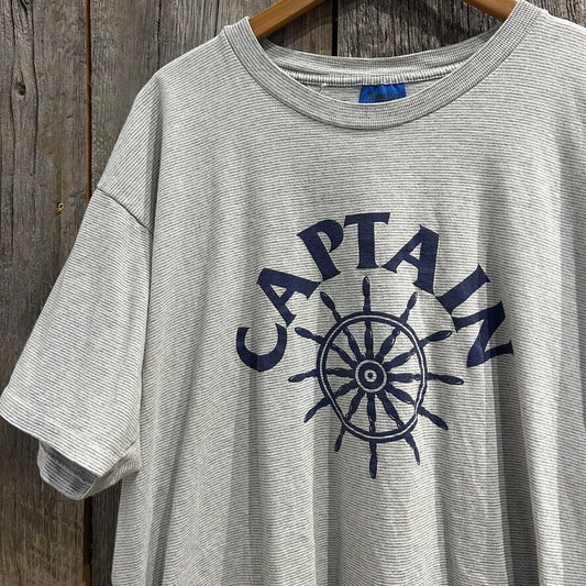 VINTAGE 90s | Captain Wheel Striped T-Shirt sz XL