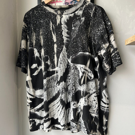 VINTAGE 90s | Psychedelic Nature All Over Print T-Shirt sz XL