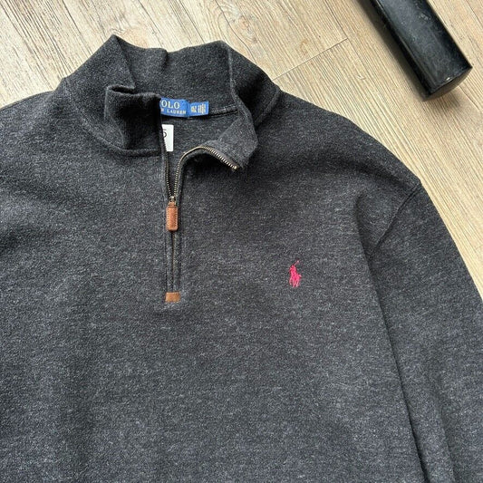 VINTAGE | Ralph Lauren Polo Pony 1/4 Zip Knit Sweater sz XL