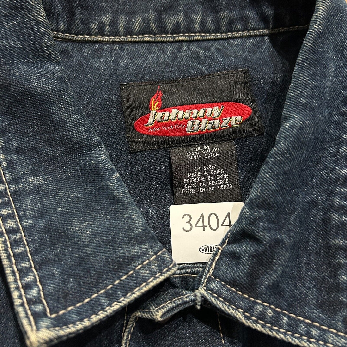VINTAGE | Johnny Blaze Hidden Zip Pocket Denim Trucker Jacket sz L