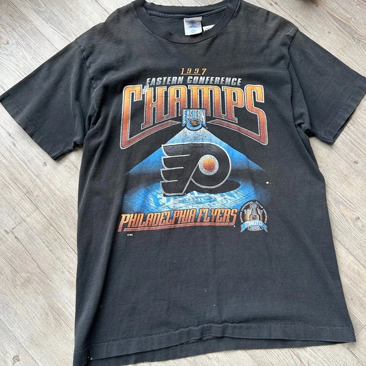 VINTAGE 90s | Philadelphia Flyers NHL Hockey Stanley Cup T-Shirt sz L
