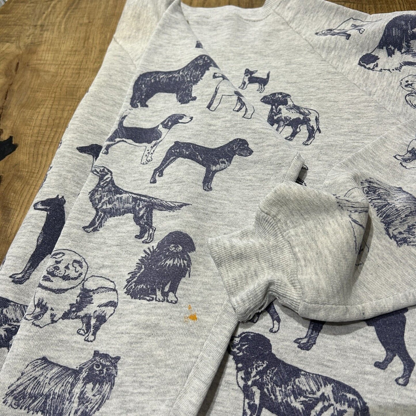 VINTAGE 90s | All Over Dog Print Crew Sweater sz L