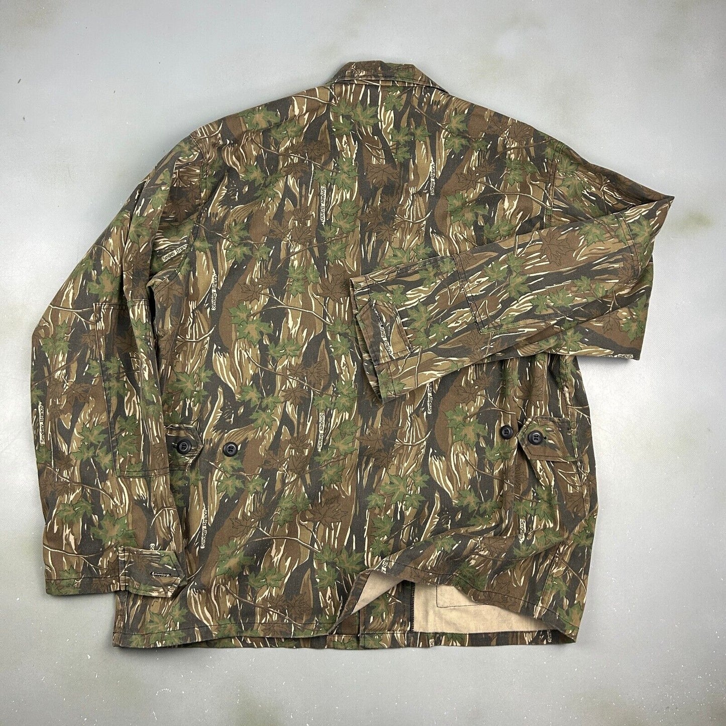 VINTAGE 90s | Military Smokey Branch Camo Chore Work Jacket sz M-Reg Adult