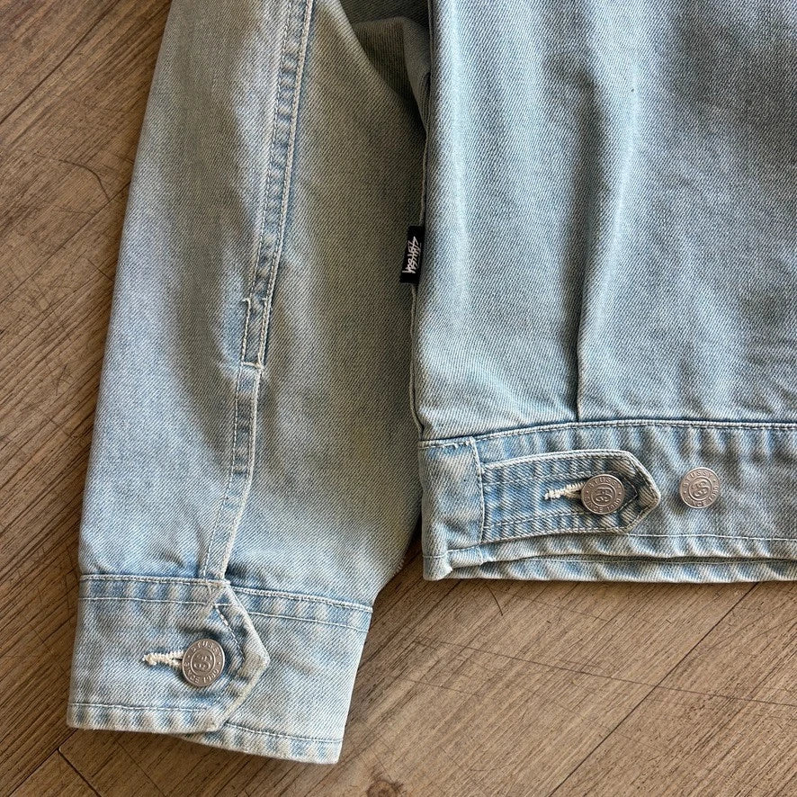 STUSSY | Light Wash Denim Full Zip Harrington Jacket sz M