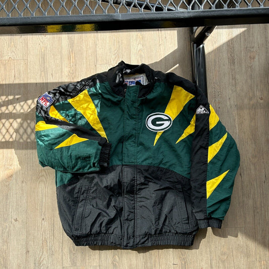 VINTAGE 90s | NFL Green Bay Packers Apex Pro Line Jacket sz L Adult