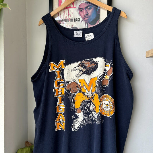 VINTAGE 90s | Michigan Wolverines Football Tank Shirt sz XL