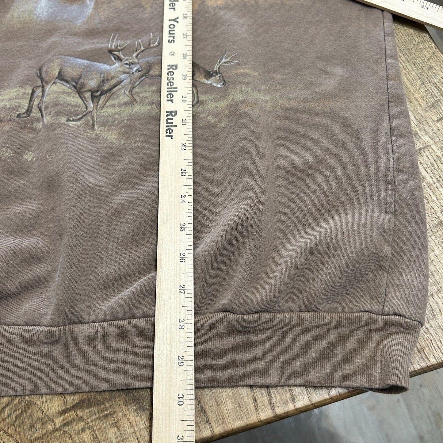 VINTAGE 90s | Deer All Over Nature Print Faded Brown Sweater sz XXL