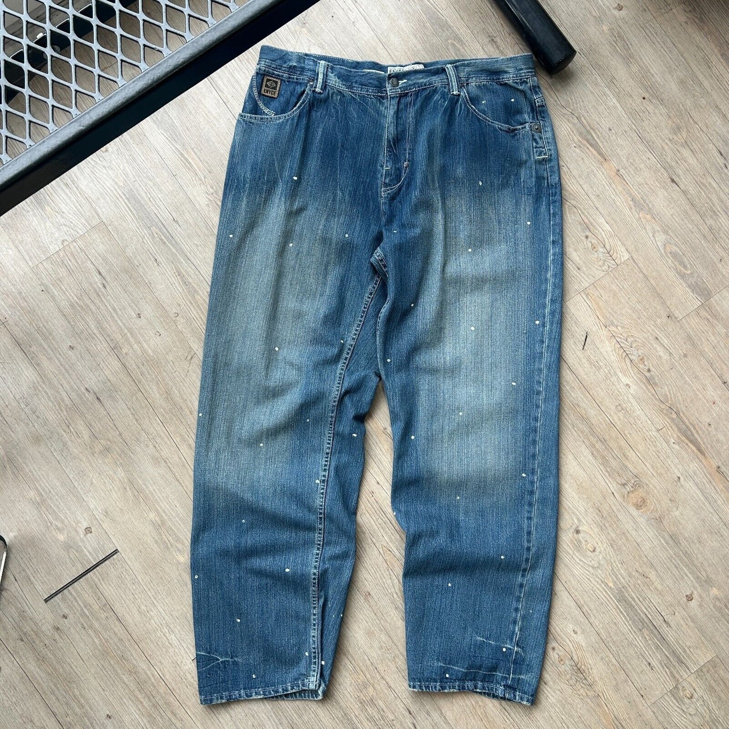 VINTAGE Y2K | Enyce Baggy Dotted Denim Jeans Pants sz W40 L34
