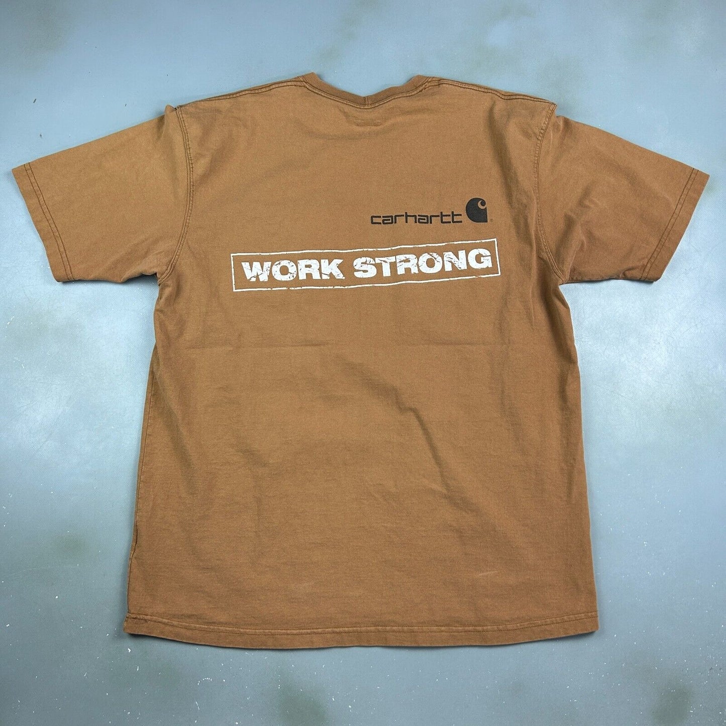 CARHARTT Logo Brown Pocket T-Shirt sz L Adult