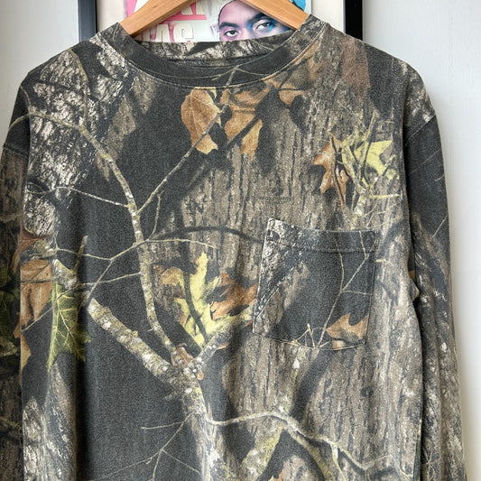 VINTAGE | Mossy Oak Real Tree Camo Long Sleeve T-Shirt sz L