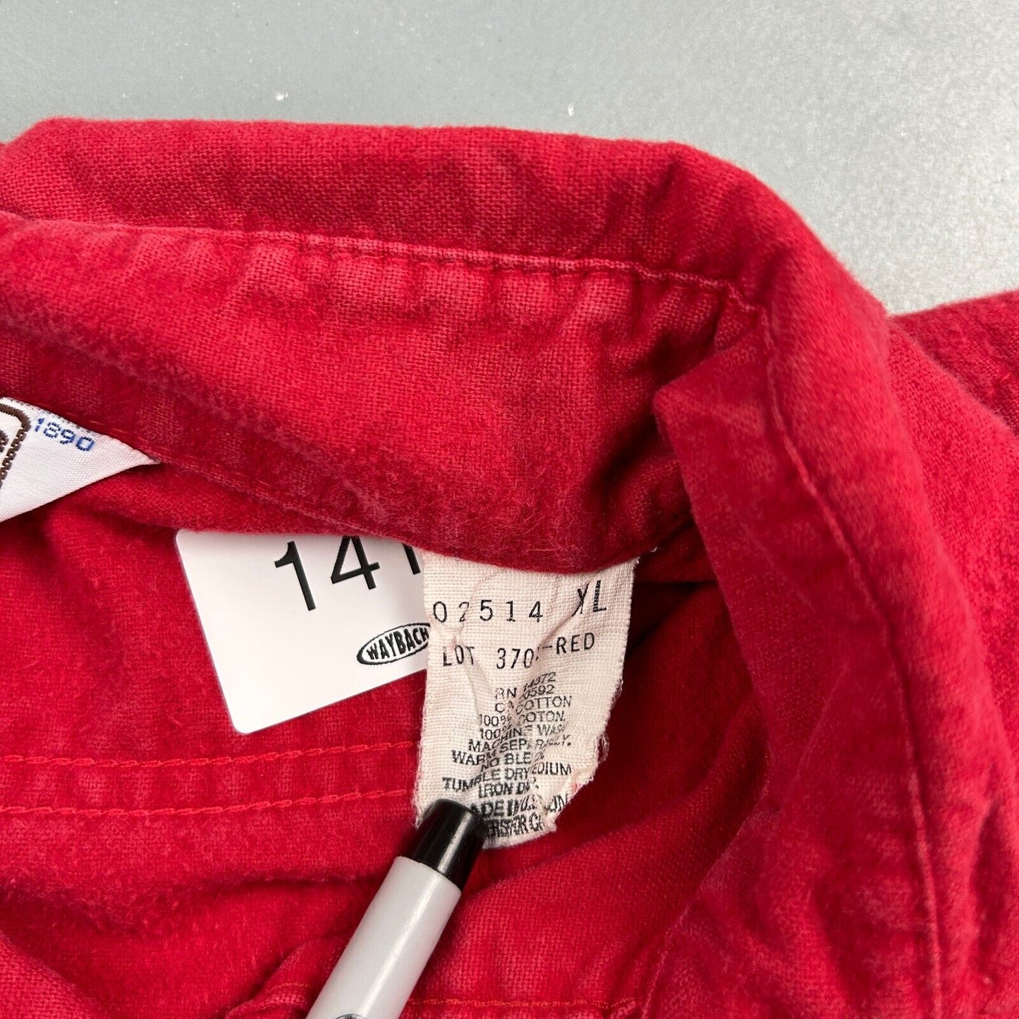 VINTAGE 90s Five Brother Red Chamois Cloth Button Up Shirt sz XL Adult