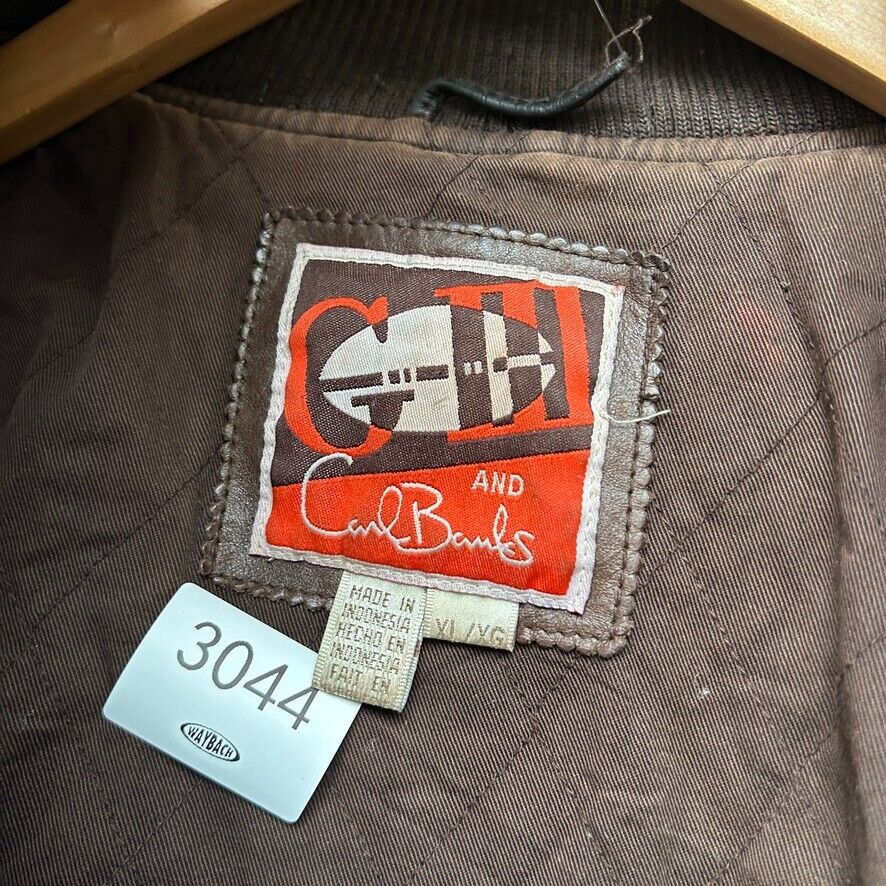 VINTAGE 90s | Cleveland Browns Football Leather Bomber Jacket sz XL