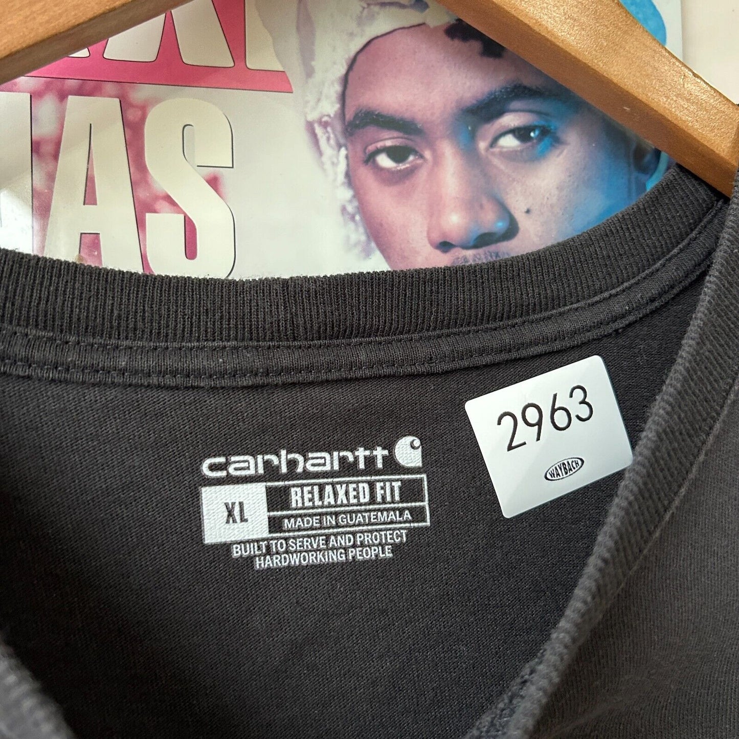VINTAGE | Carhartt Logo Faded Black Logo Relaxed T-Shirt sz XL