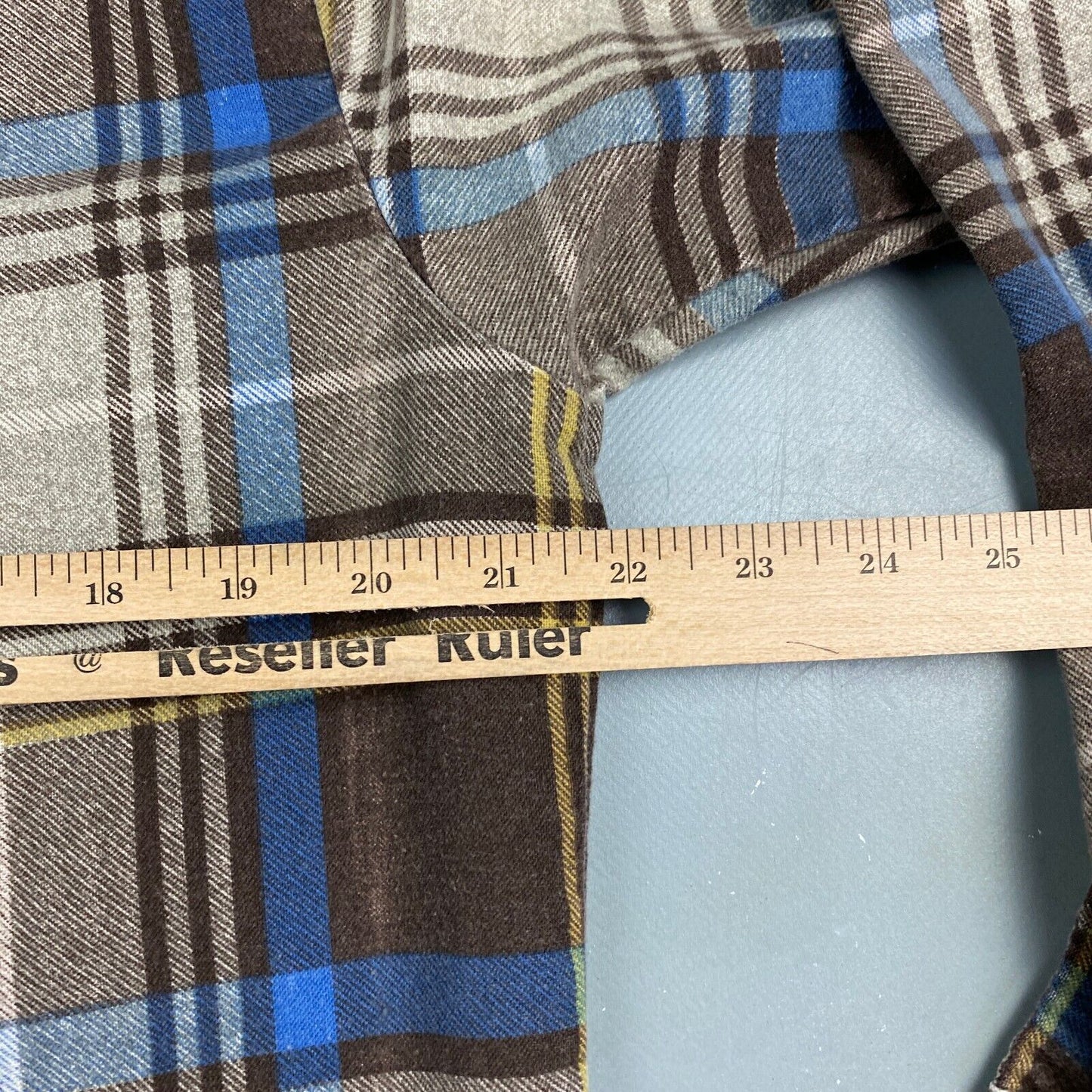 VINTAGE 90s Fieldmaster Brown Plaid Flannel Button Up Shirt sz Medium Adult