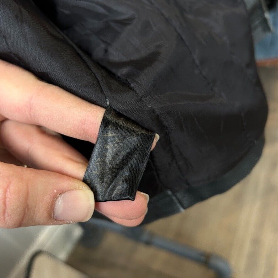 VINTAGE | Arizona Black Zip Up Tumbled Faded Leather Jacket sz XL