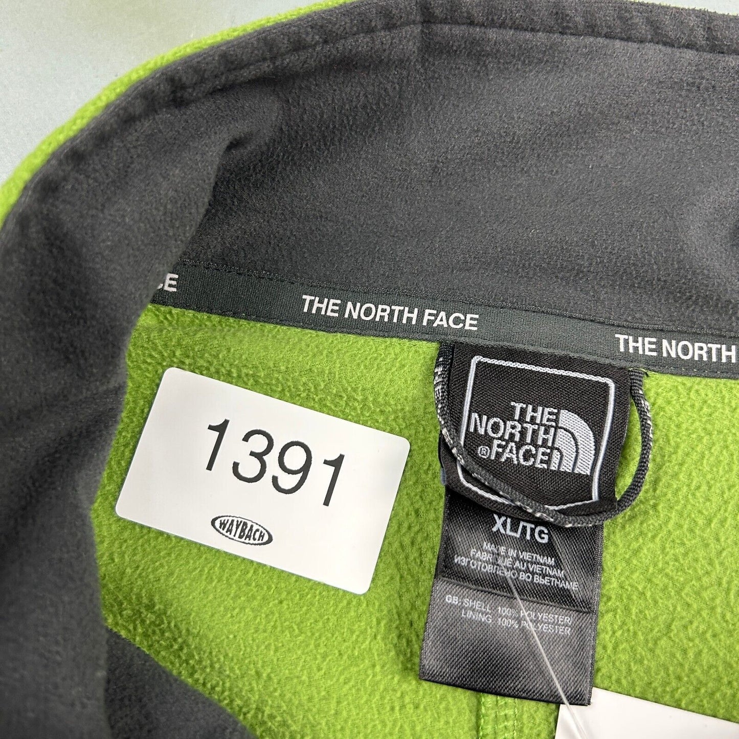 VINTAGE The North Face Green Full Zip Tech Fleece Sweater sz L-XL Adult