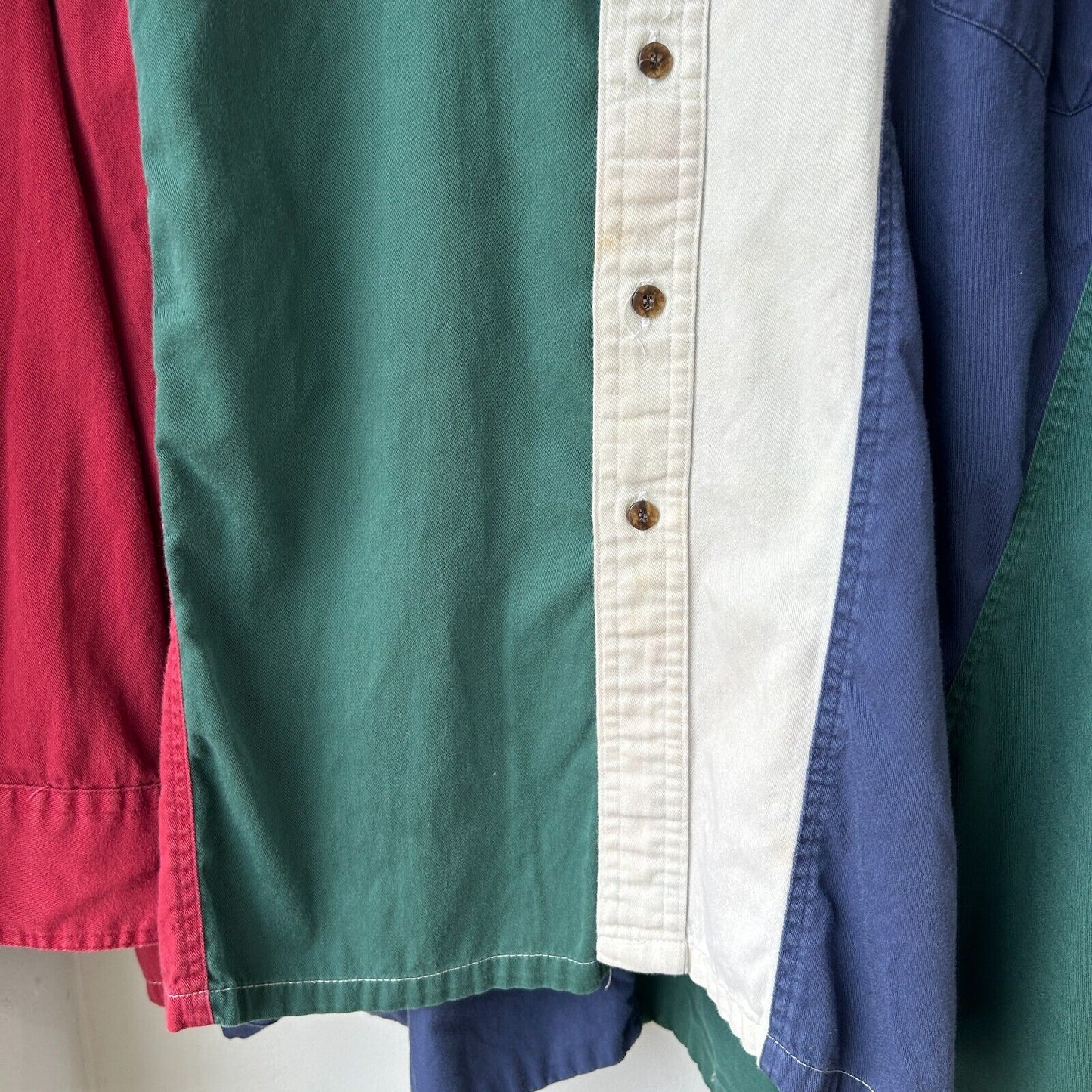 VINTAGE 90s | Vertical Color Block Button Down Shirt sz XXL