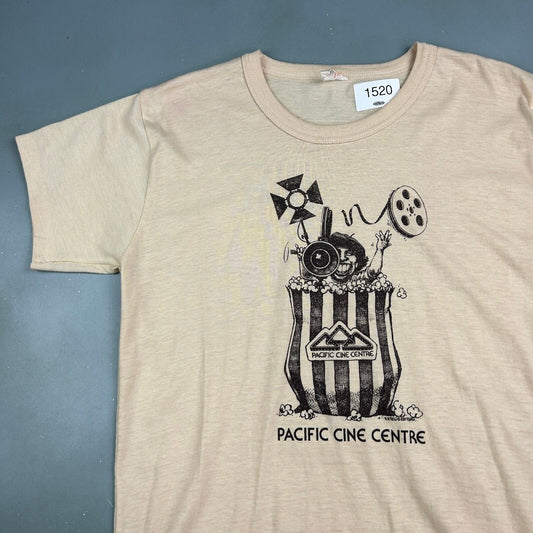 VINTAGE 80s | Pacific Cine Centre Movie Oat T-Shirt sz Small Men Adult