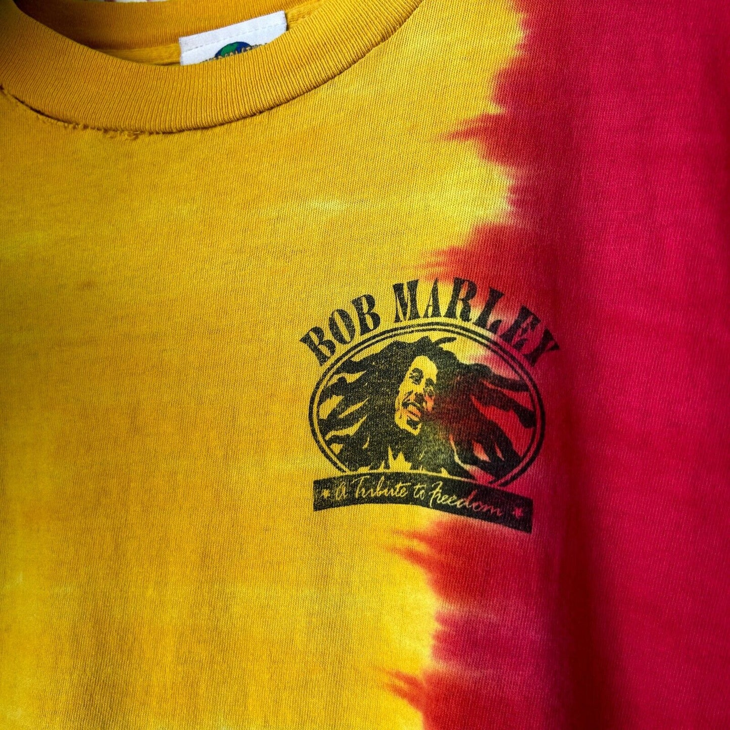 VINTAGE 90s | Bob Marley One Love One Heart Rasta Tye Dye T-Shirt sz M