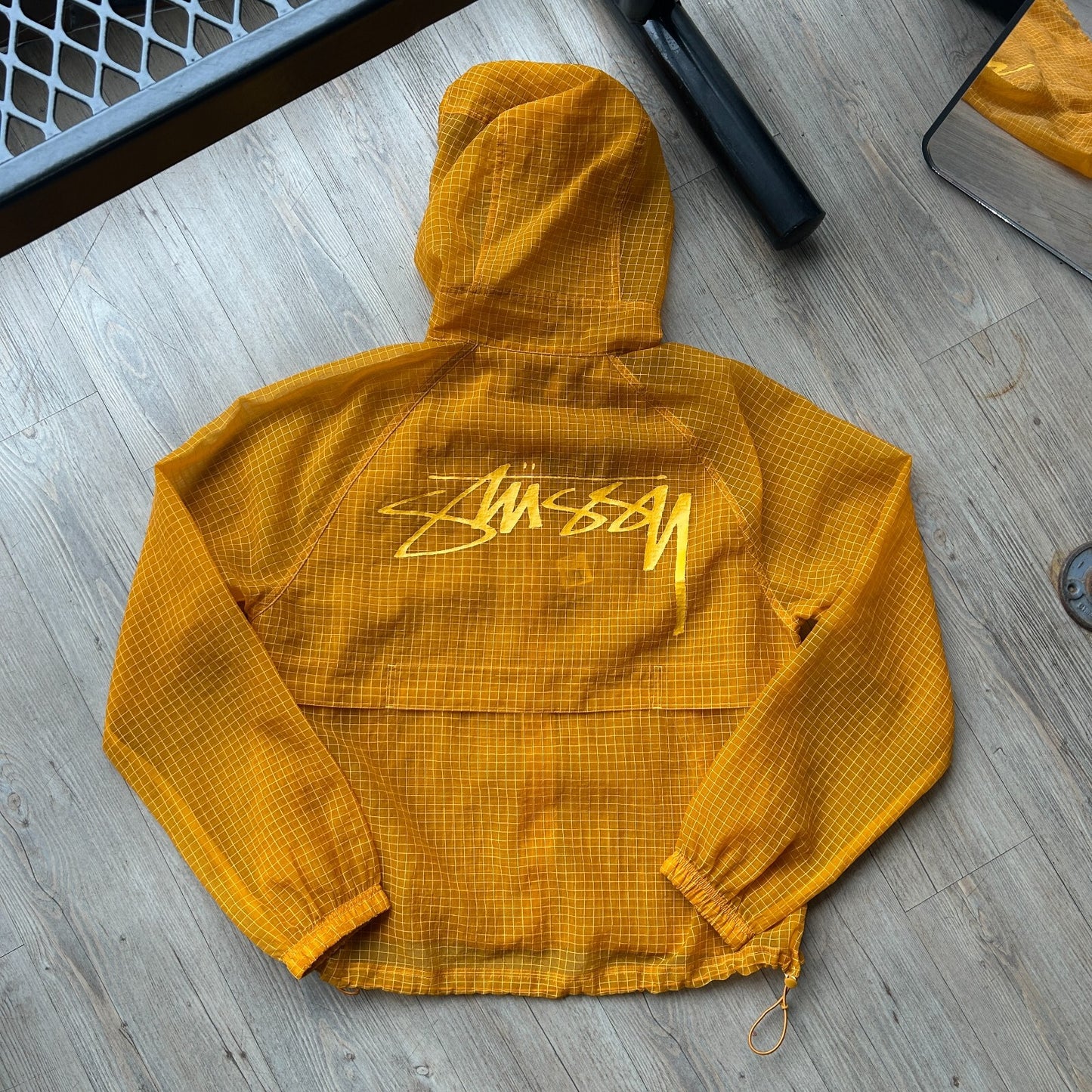 STUSSY | Beach Shell Transparent Ripstop Golden Yellow Jacket NWT sz S