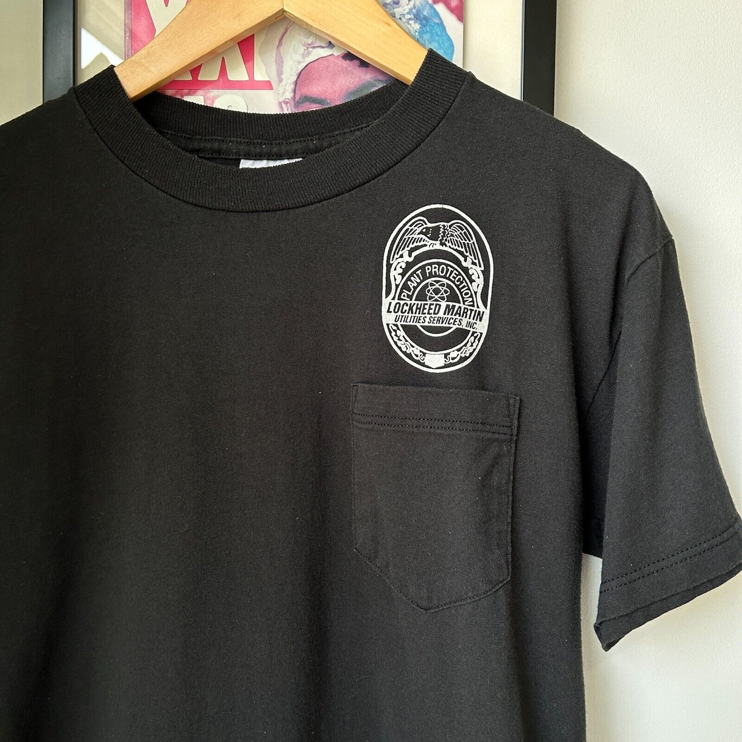 VINTAGE | Lockheed Martin Plant Protection Black T-Shirt sz M Adult