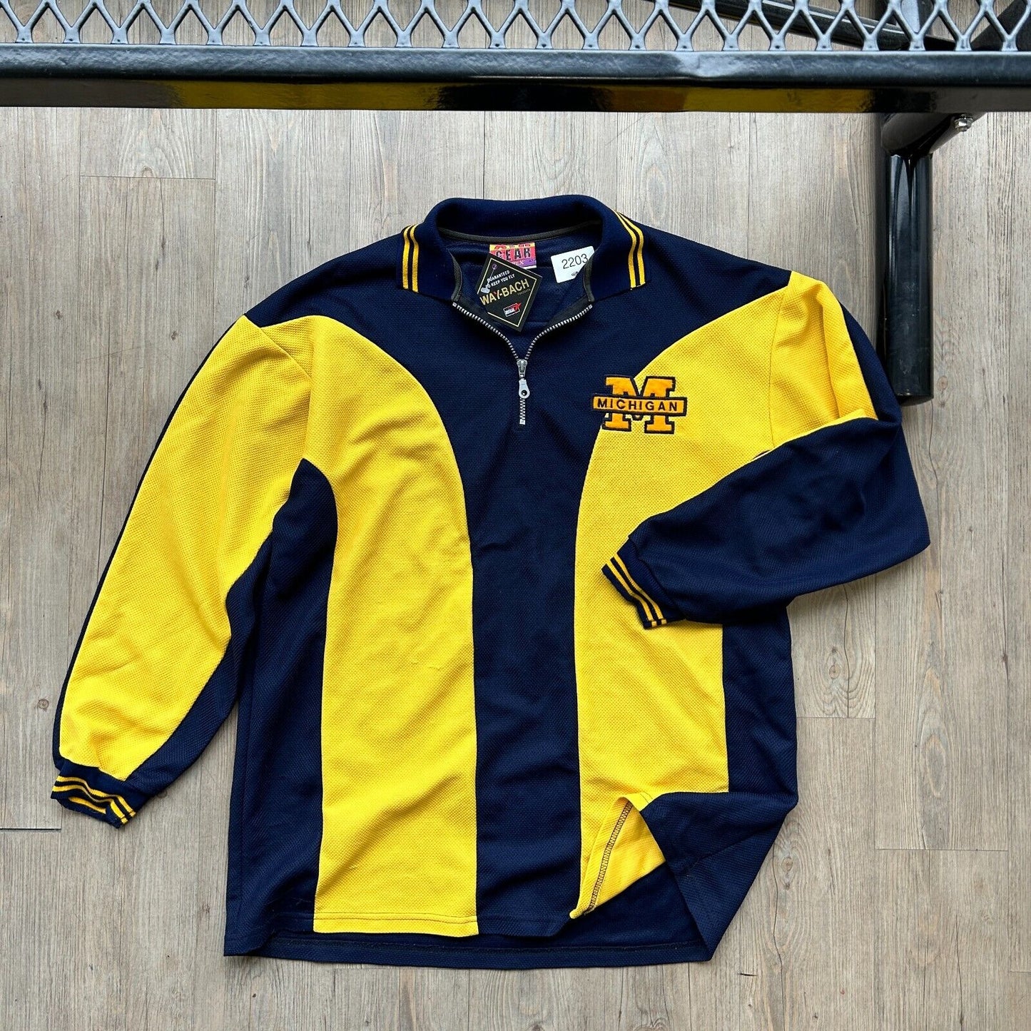 VINTAGE 90s | Michigan Wolverines 1/4 Zip Jersey Rugby Polo Shirt sz XXL Adult