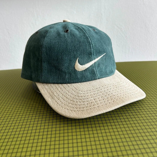 VINTAGE 90s | Nike Two Tone Swoosh Baseball Cap Hat sz S/M
