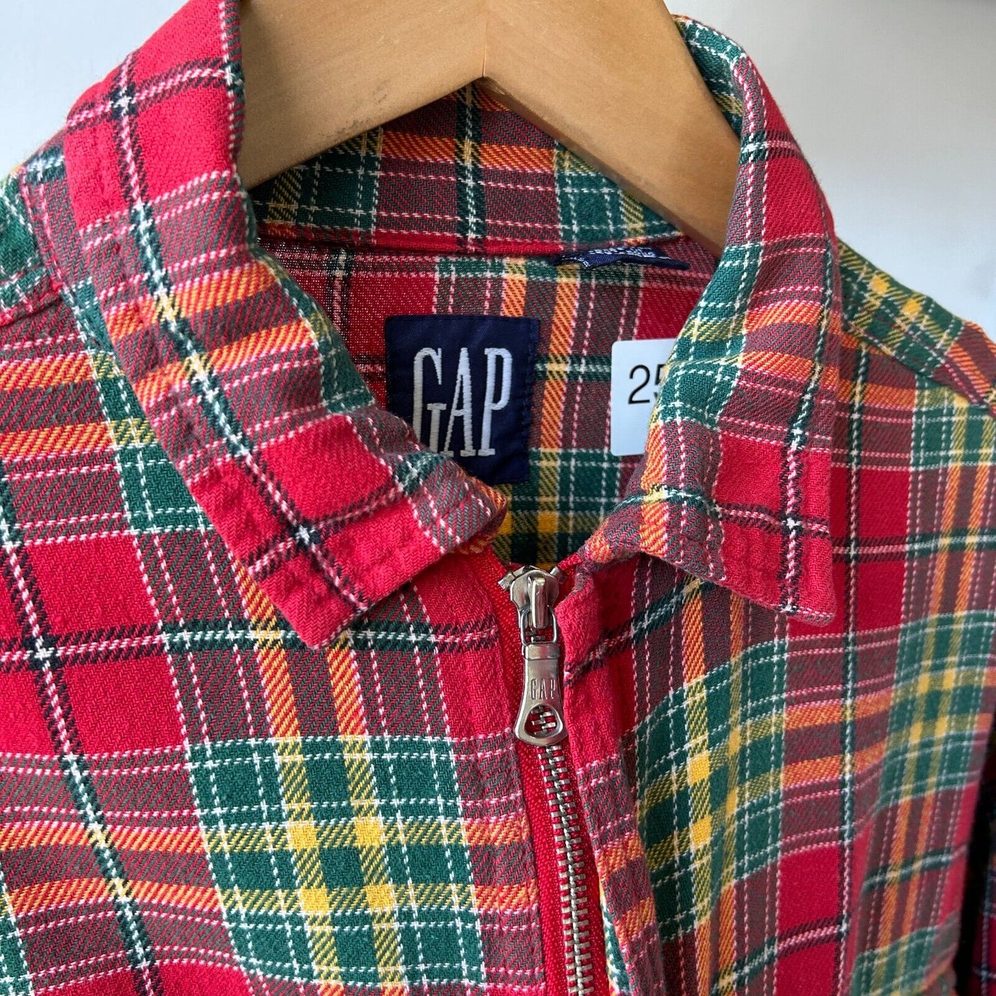 VINTAGE | GAP Plaid Zip Up Flannel Shirt sz L