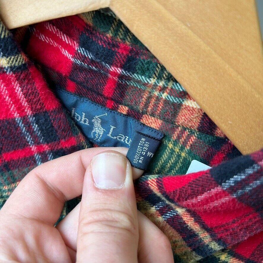 VINTAGE | Ralph Lauren Plaid Flannel Button Down Shirt sz L