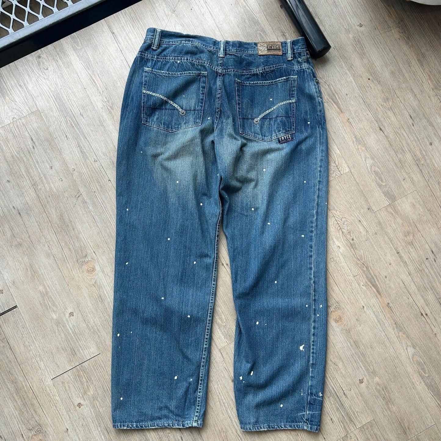VINTAGE Y2K | Enyce Baggy Dotted Denim Jeans Pants sz W40 L34