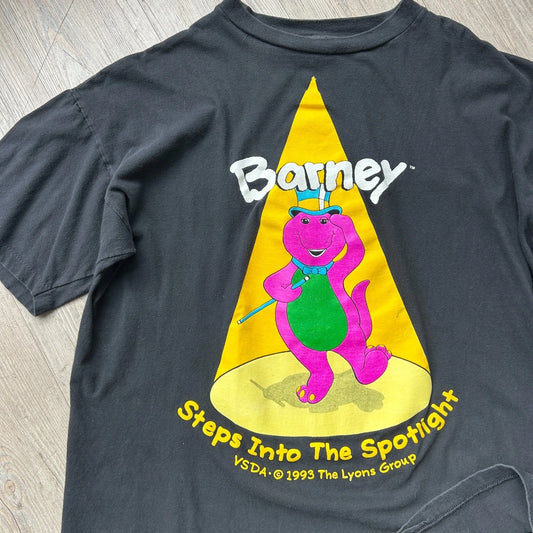 VINTAGE 90s | Barney Steps Into The Spotlight T-Shirt sz XL