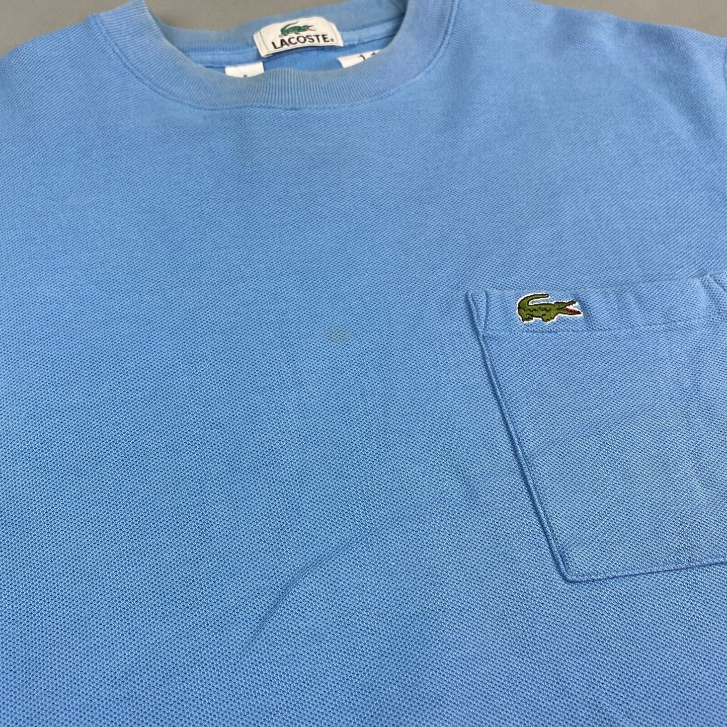VINTAGE Lacoste Sm Alligator Blue Pocket T-Shirt sz Small Men Adult
